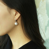 13-14mm Natural High Luster White Pearl Earrings 18K White Gold Freshwater White Pearl Earrings Etsy