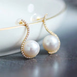 10mm Natural High Luster White Pearl Earrings Handmade 18k Solid Yellow Gold White Pearl Earrings, Seawater Pearl Earrings, Gift for Mom Etsy