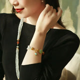 Natural Jade Nephrite & White Pearl Bracelet, 18k Gold Plated Vermeil Jade Bracelet, Multi Pearl Bracelet Etsy