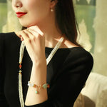 5mm Natural High Luster White Pearl & South Red Agate Rose Bracelet Handmade 18k Gold Plated Vermeil Jade Bracelet, Multi Pearl Bracelet Etsy