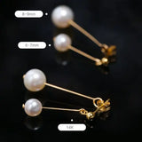 9mm Natural White Pearl Earrings, 14k Gold Filled White Pearl Earrings - LaCorserArtJewelry