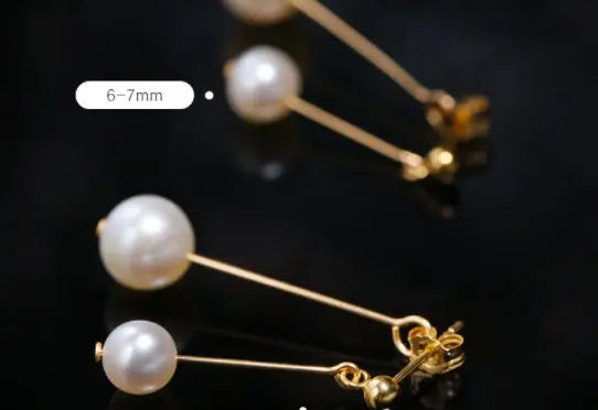 9mm Natural White Pearl Earrings, 14k Gold Filled White Pearl Earrings - LaCorserArtJewelry