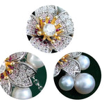 High Luster Akoya Pearl Earrings - Silver 925 Sakura Flower Design Etsy