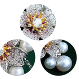 High Luster Akoya Pearl Earrings - Silver 925 Sakura Flower Design Etsy