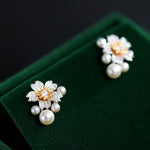 High Luster Akoya Pearl Earrings - Silver 925 Sakura Flower Design Etsy