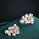 High Luster Akoya Pearl Earrings - Silver 925 Sakura Flower Design Etsy