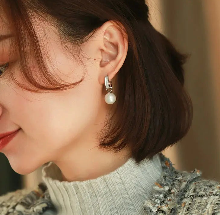 Freshwater White Pearl Circle Earrings - 18K Gold Plated Vermeil Etsy