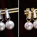 Freshwater White Pearl Circle Earrings - 18K Gold Plated Vermeil Etsy