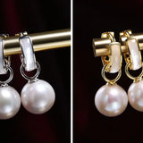 Freshwater White Pearl Circle Earrings - 18K Gold Plated Vermeil Etsy