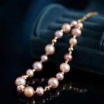 Mixed Colors Pearl 14k Gold Filled Beaded Pearl Bracelets, Natural Nude Colors Pearl Bracelets Etsy