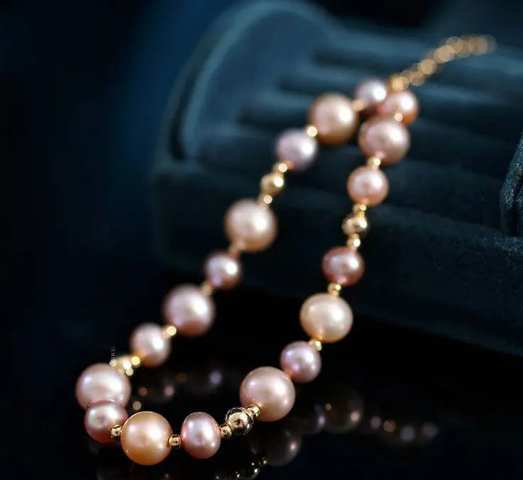 Mixed Colors Pearl 14k Gold Filled Beaded Pearl Bracelets, Natural Nude Colors Pearl Bracelets Etsy