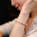 Mixed Colors Pearl 14k Gold Filled Beaded Pearl Bracelets, Natural Nude Colors Pearl Bracelets Etsy