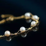 18k Yellow Gold Natural Japan Akoya Pearl Bracelets, High Luster White Pearl Lace Bracelets, Beaded Pearl Bracelet, Anniversary Gift Idea Etsy