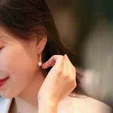 8mm Natural Japan Akoya Pearl Earrings 18k Solid Yellow Gold High Luster White Pearl Lace Earrings, Seawater Pearl, Anniversary Gift Idea Etsy