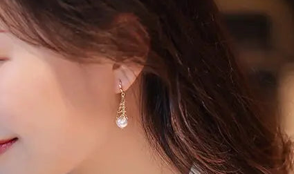 8mm Natural Japan Akoya Pearl Earrings 18k Solid Yellow Gold High Luster White Pearl Lace Earrings, Seawater Pearl, Anniversary Gift Idea Etsy