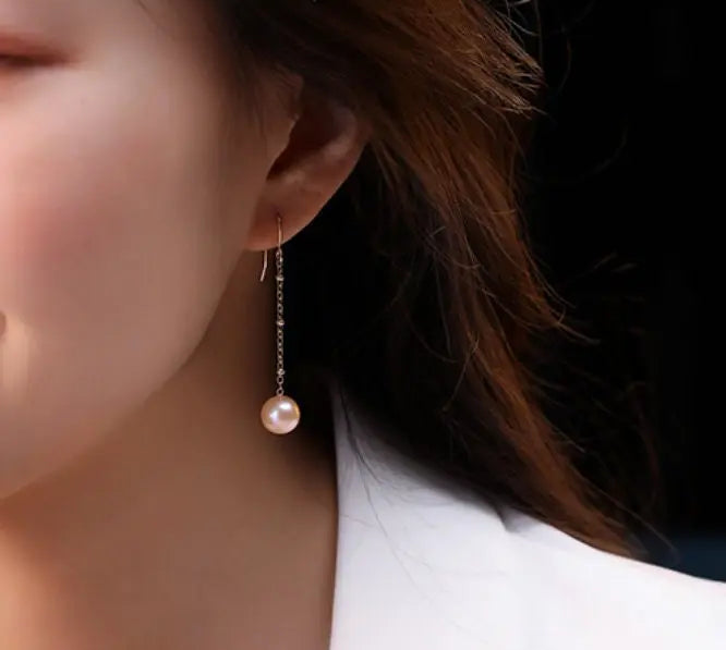 9mm High Luster Pearl Nude Color 18K Gold Filled Earrings Etsy