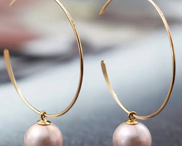 8-9mm Natural Nude Pearl Earrings - 14K Gold Filled Vanilla Pearls Etsy