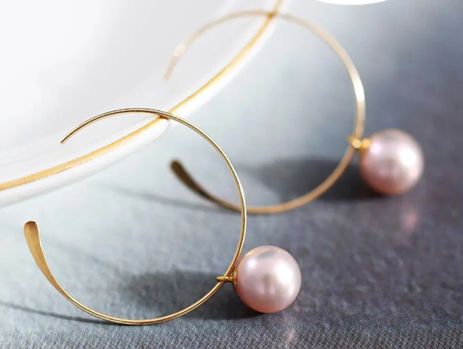 8-9mm Natural Nude Pearl Earrings - 14K Gold Filled Vanilla Pearls Etsy
