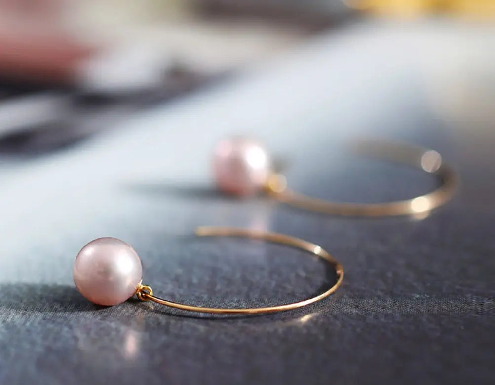 8-9mm Natural Nude Pearl Earrings - 14K Gold Filled Vanilla Pearls Etsy