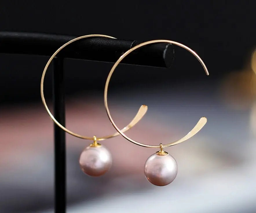 8-9mm Natural Nude Pearl Earrings - 14K Gold Filled Vanilla Pearls Etsy