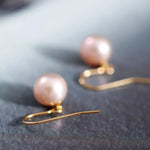 9-10mm High Luster Pearl Natural Nude Color Handmade 14k Gold Filled Earrings, Vanilla Pearl Earrings, Anniversary Gift Idea, Gift for Mon Etsy