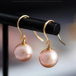 9-10mm High Luster Pearl Natural Nude Color Handmade 14k Gold Filled Earrings, Vanilla Pearl Earrings, Anniversary Gift Idea, Gift for Mon Etsy