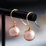 9-10mm High Luster Pearl Natural Nude Color Handmade 14k Gold Filled Earrings, Vanilla Pearl Earrings, Anniversary Gift Idea, Gift for Mon Etsy