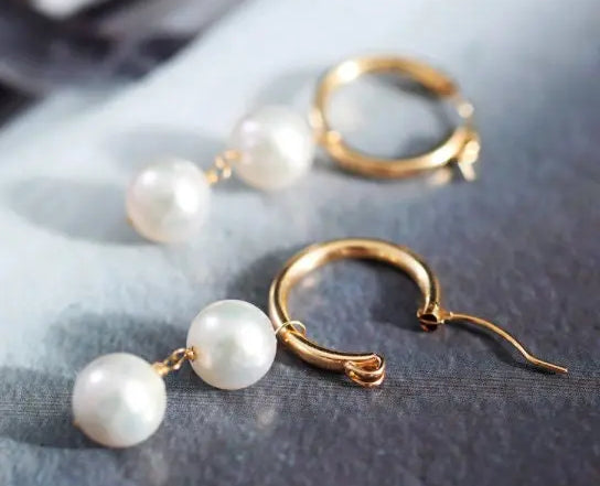 9.5mm High Luster Akoya Pearl Drop Earrings - 14K Gold Filled Etsy
