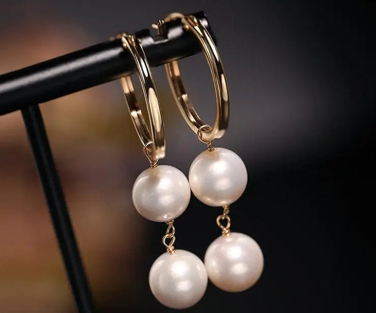 9.5mm High Luster Akoya Pearl Drop Earrings - 14K Gold Filled Etsy