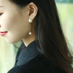 7-12mm Natural Pearl Drop Earrings - 18K Yellow Gold Etsy