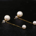 7-12mm Natural Pearl Drop Earrings - 18K Yellow Gold Etsy