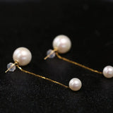 7-12mm Natural Pearl Drop Earrings - 18K Yellow Gold Etsy