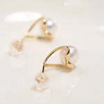 6-7mm Natural White Pink Pearl Earrings - 18K Gold Akoya Studs Etsy