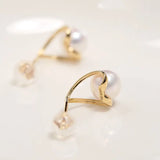 6-7mm Natural White Pink Pearl Earrings - 18K Gold Akoya Studs Etsy