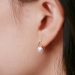 6-7mm Natural White Pink Pearl Earrings - 18K Gold Akoya Studs Etsy