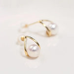 6-7mm Natural White Pink Pearl Earrings - 18K Gold Akoya Studs Etsy