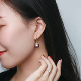 11-12mm Natural High Luster Pink Purple Pearl Earrings 18k Solid Yellow Gold Pearl Earrings, Pink Pearl Earrings, Gift Idea, Gift for Mom Etsy