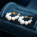3-7mm Natural High Luster White Pearl Earrings Handmade 14k Yellow Gold Filled White Beaded Pearl Hoop Earrings, Gift Idea, Anniversary Idea Etsy