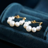 3-7mm Natural High Luster White Pearl Earrings Handmade 14k Yellow Gold Filled White Beaded Pearl Hoop Earrings, Gift Idea, Anniversary Idea Etsy