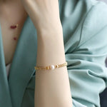 8-9mm Natural High Luster White Pearl Bracelets 14K Gold Filled Granulation Golden Bracelets, Gift for Her, Anniversary Gift Idea Etsy