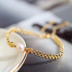 8-9mm Natural High Luster White Pearl Bracelets 14K Gold Filled Granulation Golden Bracelets, Gift for Her, Anniversary Gift Idea Etsy