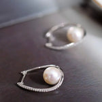 9-10mm Natural High Luster White Pink Pearl Hoop Earrings 925 Silver Earrings, Anniversary Gift Idea, Gift for Mom Etsy