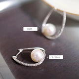 9-10mm Natural High Luster White Pink Pearl Hoop Earrings 925 Silver Earrings, Anniversary Gift Idea, Gift for Mom Etsy