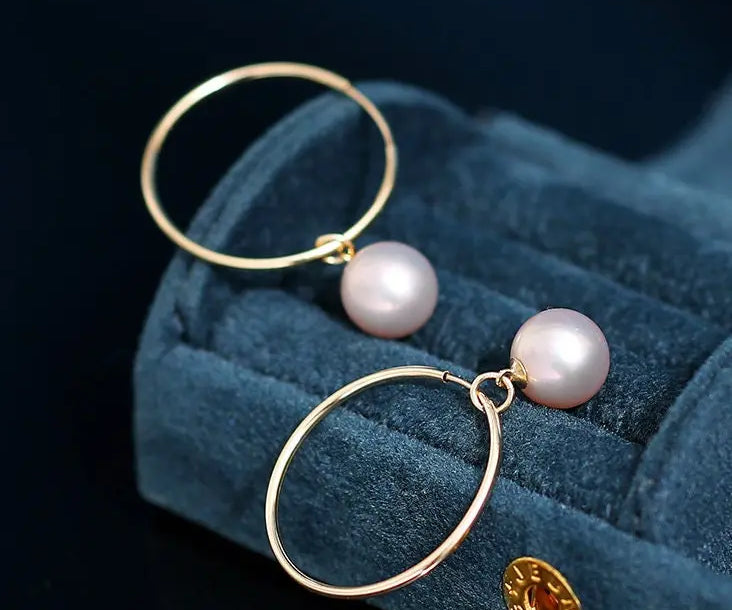 8-9mm High Luster Pearl Natural Nude Color Handmade 14k Gold Filled Earrings, Vanilla Pearl Earrings, Anniversary Gift Idea, Gift for Mon Etsy