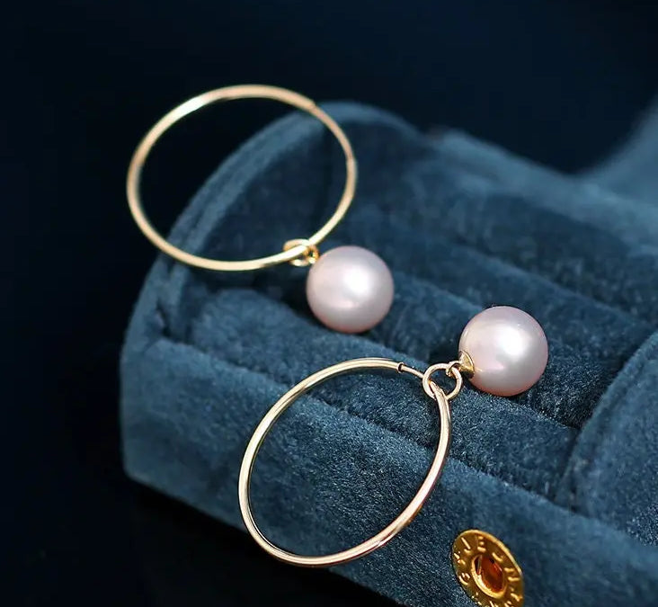 8-9mm High Luster Pearl Natural Nude Color Handmade 14k Gold Filled Earrings, Vanilla Pearl Earrings, Anniversary Gift Idea, Gift for Mon Etsy