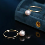 8-9mm High Luster Pearl Natural Nude Color Handmade 14k Gold Filled Earrings, Vanilla Pearl Earrings, Anniversary Gift Idea, Gift for Mon Etsy