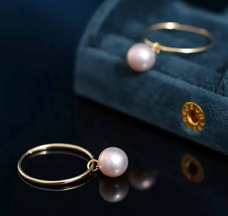 8-9mm High Luster Pearl Natural Nude Color Handmade 14k Gold Filled Earrings, Vanilla Pearl Earrings, Anniversary Gift Idea, Gift for Mon Etsy