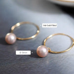 8-9mm High Luster Pearl Natural Nude Color Handmade 14k Gold Filled Earrings, Vanilla Pearl Earrings, Anniversary Gift Idea, Gift for Mon Etsy
