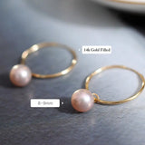 8-9mm High Luster Pearl Natural Nude Color Handmade 14k Gold Filled Earrings, Vanilla Pearl Earrings, Anniversary Gift Idea, Gift for Mon Etsy