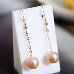 9mm High Luster Natural Nude Pearl Earrings Handmade 14k Yellow Gold Filled Vanilla Color Pearl Drop Earrings, Gift Idea, Anniversary Idea Etsy